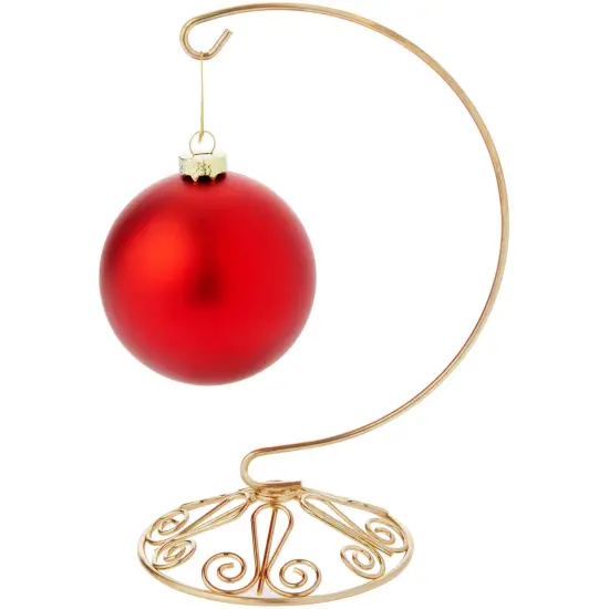 Bard's Ornate Gold-toned Ornament Stand, Medium, 8.25" H x 4" W x 4" D {3}