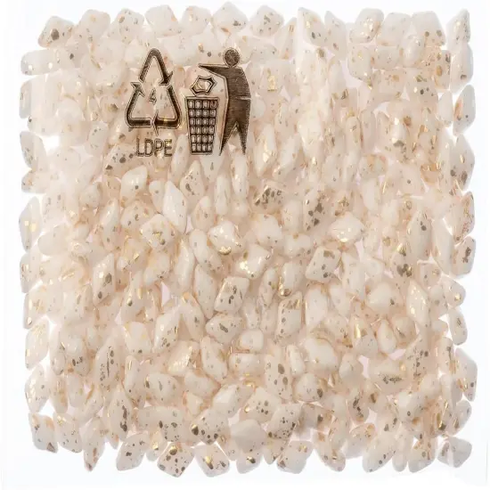 Matubo 2-Hole Czech Glass Gold Splash Gemduo Beads, 50g Chalk White {2}