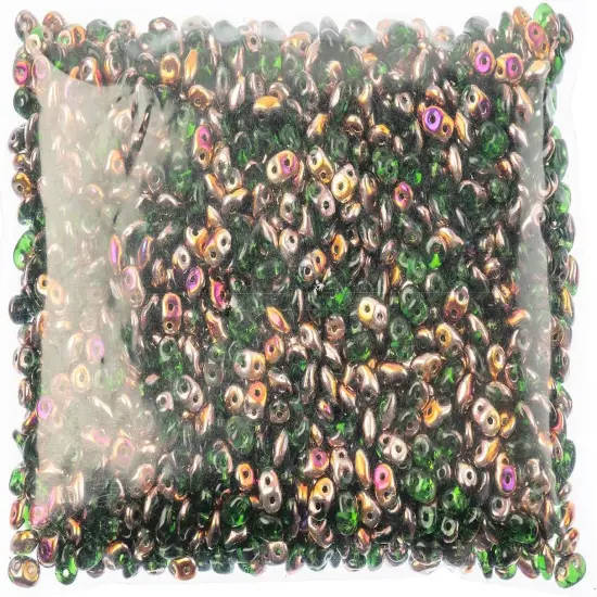 Matubo 2-Hole Czech Glass Sliperit Superduo Beads, 100g Chrysolite {2}