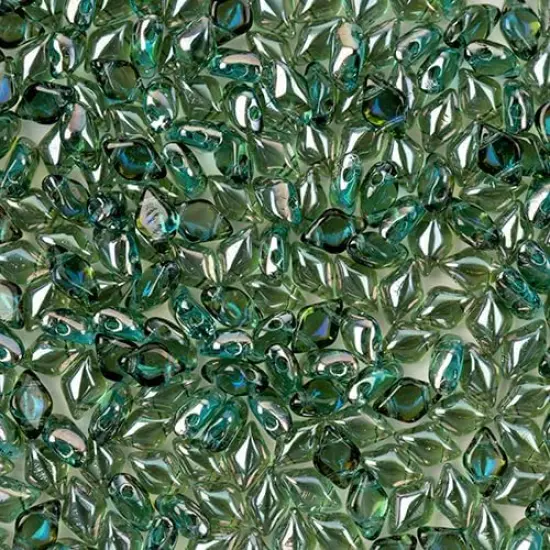 Matubo 2-Hole Czech Glass Gemduo Beads, 50g Aquamarine Celsian {1}