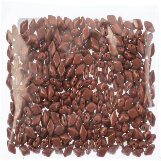 Matubo 2-Hole Czech Glass Opaque Gemduo Beads, 50g Chocolate {2}