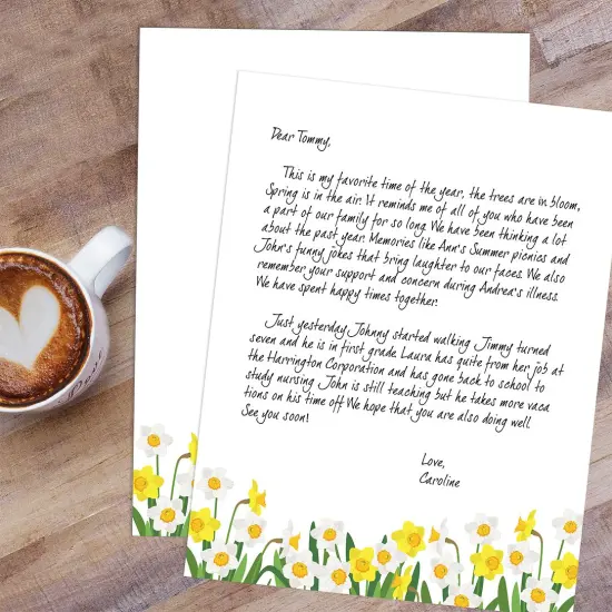 Great Papers! Daffodil Meadow Delight Letterhead, for Invitations, Announcements and Personal Messages, Printer Friendly 8.5&rdquo;x11&rdquo;, 50 Pack {5}