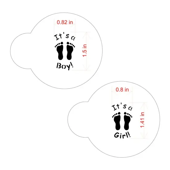 It's a Boy and It's a Girl Candy & Cookie Stencils | C190 by Designer Stencils | Stencils for Royal Icing, Airbrush, Dusting Powder | {2}