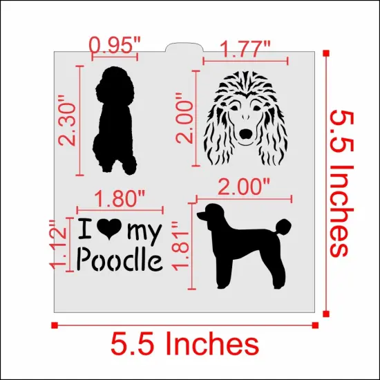 I Love my Poodle Cookie & Craft Stencil | CM025 by Designer Stencils | Cookie Decorating Tools | {2}