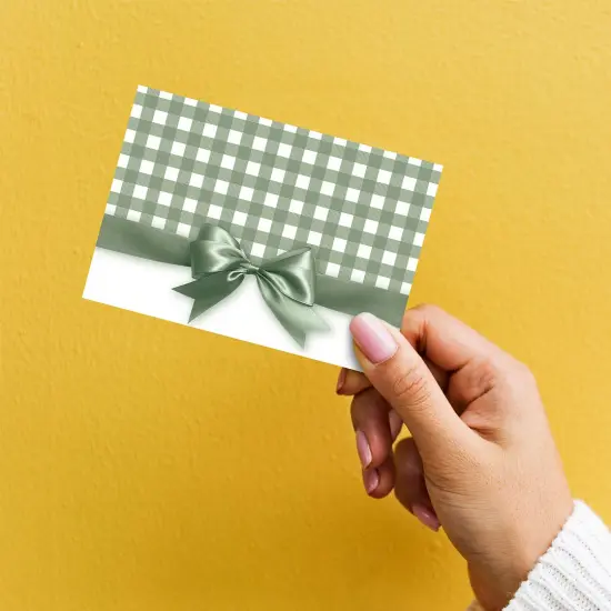 Great Papers! Sage Green Bow Note Card and White Envelope, 4.875" x 3.375", 24 count {4}