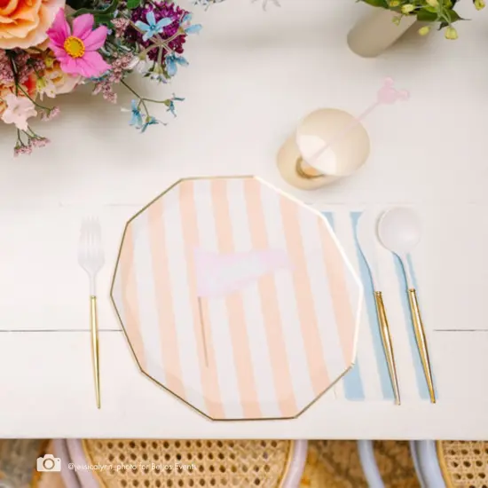 SWEET PEACH SIGNATURE CABANA STRIPE PLATES {5}
