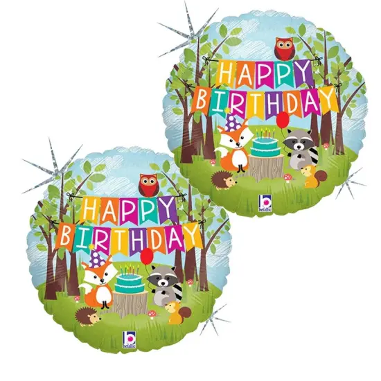 18" Woodland Birthday Party Foil Balloon Forest Animal Celebration Decor {2}