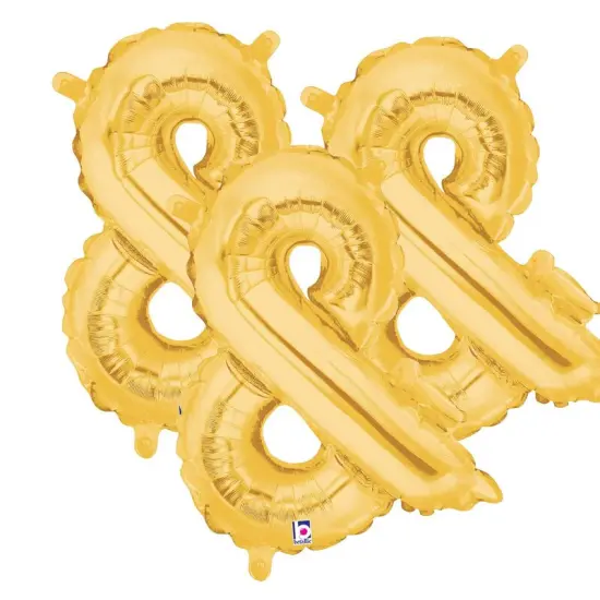 Betallic&reg; 14 inch Ampersand Gold Air Fill Only Balloon {3}