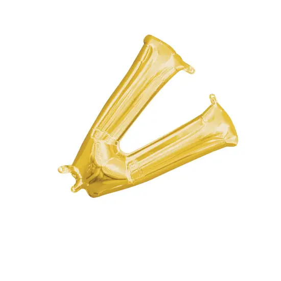 Anagram&reg; 16" Gold Letter V Balloon Air Fill Only Foil Mylar {5}