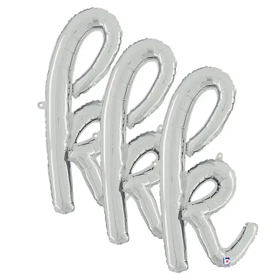 Betallic&reg; 14 inch Script Letter A Silver Air Fill Only {3}
