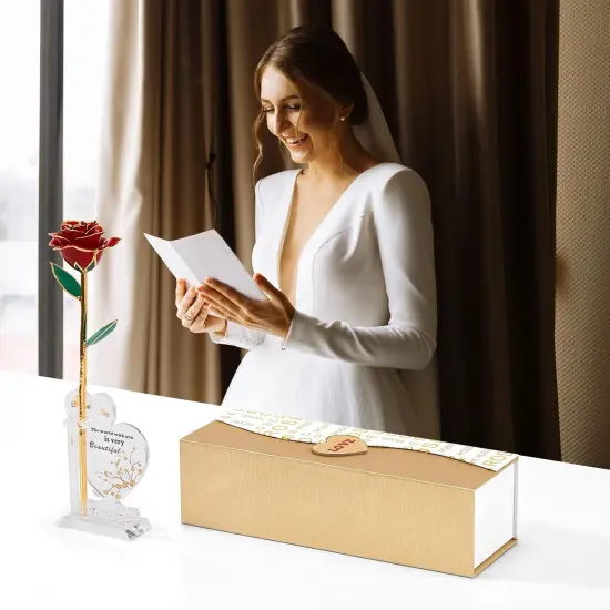 Gold Dipped Real 24K Forever Preserved Rose {4}