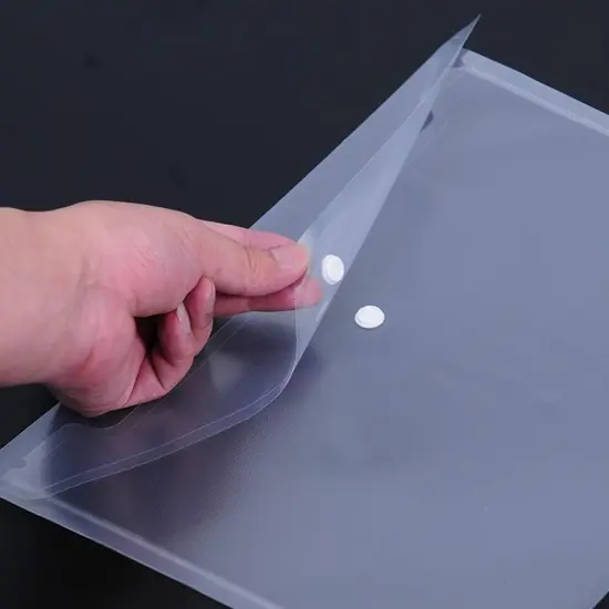 Poly Envelope 12 Pcs Document Envelopes with Snap Button Quality Clear Document Folder for A4 Size (&lrm;Clear) {3}