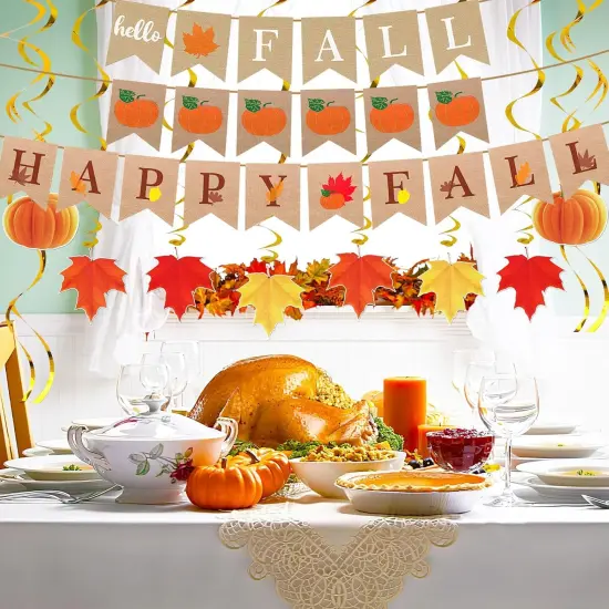 Fall Thanksgiving Day Hanging Decorations, Thanksgiving Pumpkin Maple Leaf {3}