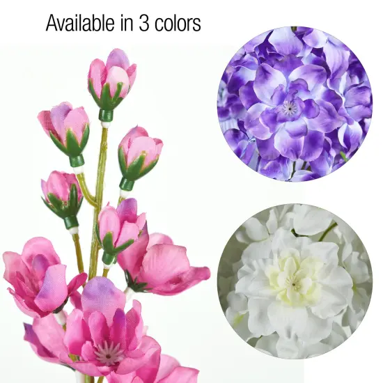 Collections Etc Gorgeous Artificial Delphinium Bushes - Set of 3 {6}