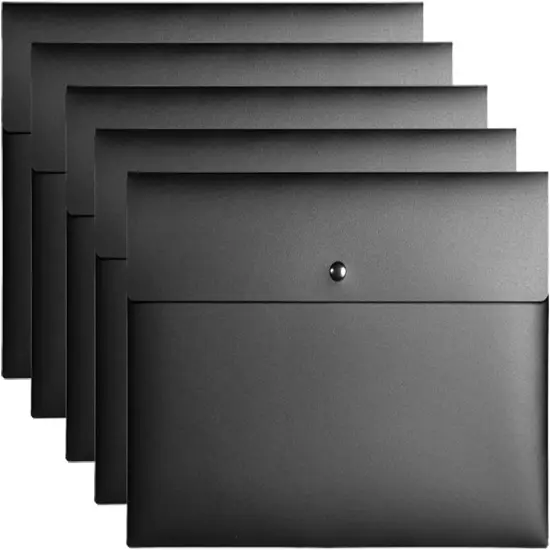 5 Pieces A4 Envelopes Folders for Paperwork Plastic Wallets {1}