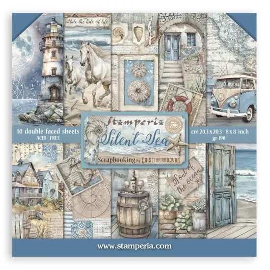 Stamperia Double-Sided Paper Pad 8"X8" 10/Pkg-Silent Sea {1}