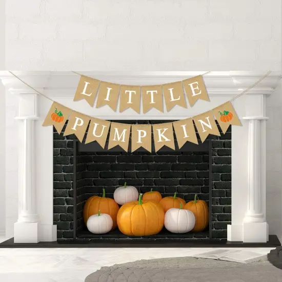 Jute Burlap Little Pumpkin Banner Fall Baby Shower Gender Reveal {3}