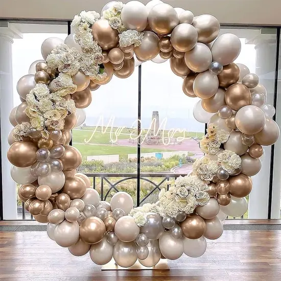 60PCS Metallic Champagne Gold Cream White Clear Balloon {3}