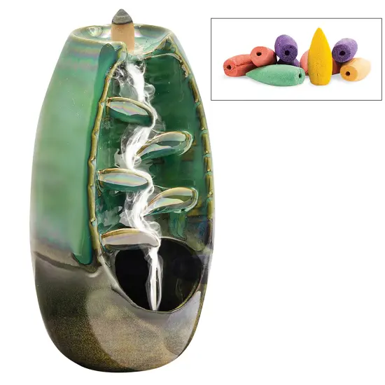 Collections Etc Cascading Waterfall Incense Burner with 10 Incense Cones {2}