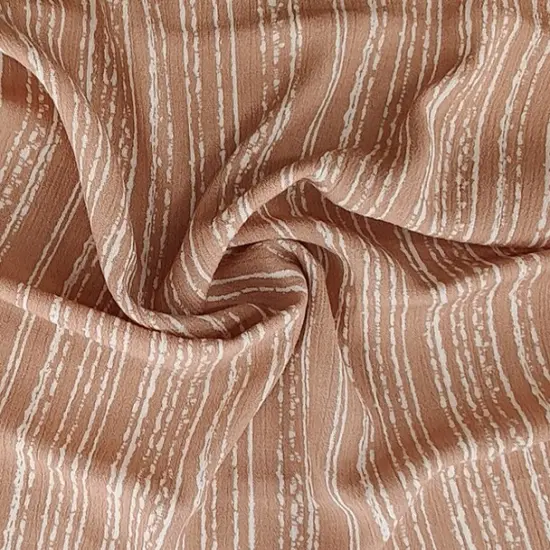 1 Yard Rayon Crinkle Fabric Taupe/Ivory Lightweight Material for Appare & Dresses 50/52" Wide {2}