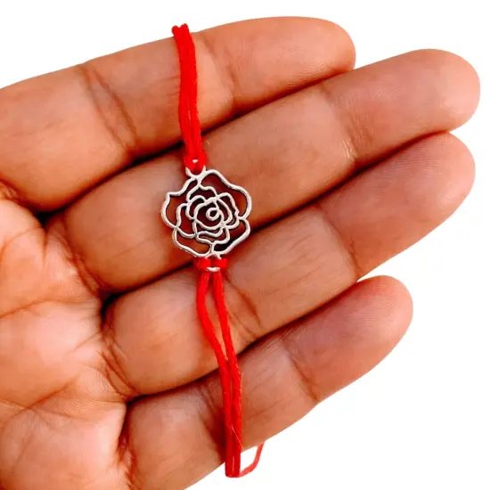 2CT Rose Charm Rakhi, Rakhri, Rakhi for Brother, Rakhi for Bhai, Rose Charm Rakhi, Rose Rakhi, Rakhi Usa, Rakshabandhan {4}