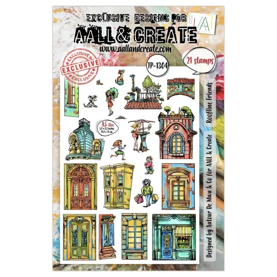 AALL And Create A5 Photopolymer Clear Stamp Set-Roofline Friends {1}