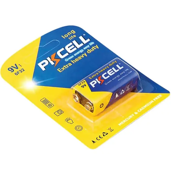 PKCELL&reg; 9V Heavy Duty Battery Reliable Power Source for Small Devices {4}