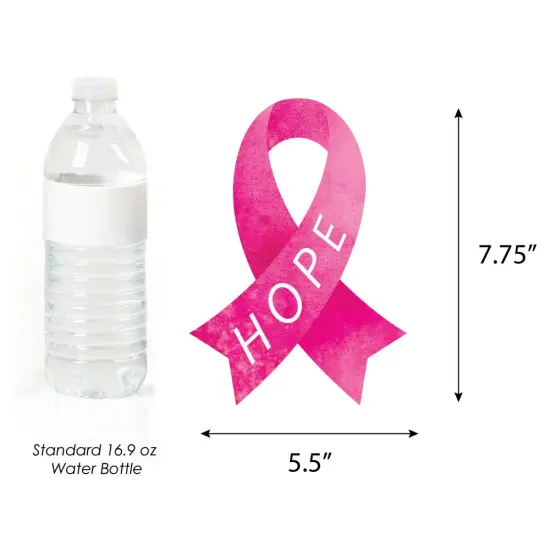 Big Dot of Happiness Pink Ribbon DIY Decorations - Breast Cancer Awareness Double-Sided Paper Ribbon-Shaped Essentials - Set of 20 {5}