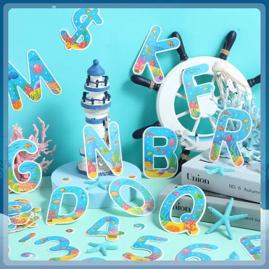 176 Pcs Under The Sea Letters Combo Pack Set Ocean Bulletin Board 4.3 Inch {4}
