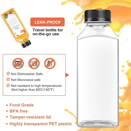 40pcs 16oz Pcs Juice Bottles with Caps {4}
