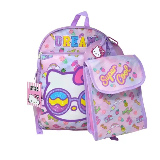 Hello Kitty 16" 4pc Backpack Set with Lunch Kit, Key Chain & Carabiner {1}