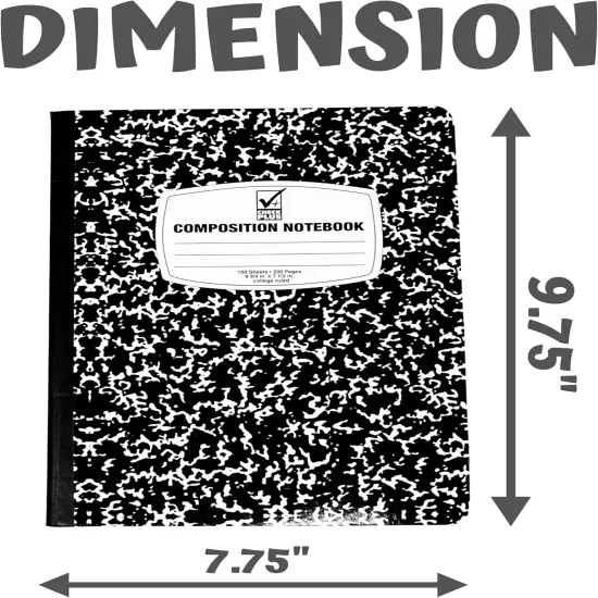 4E's Novelty Composition Notebooks 4 Pack for Notetaking, Office Supplies Back to School Supplies, Bulk Notebooks for School (College Ruled) {2}