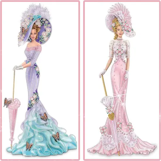 2 Pack DIY 5D Lady Diamond Art Painting Kits {1}