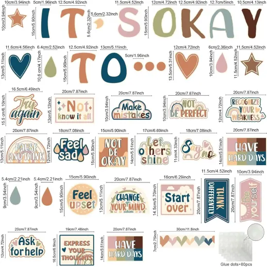 Mental Health Posters It's Okay to Boho Bulletin Board Set {2}