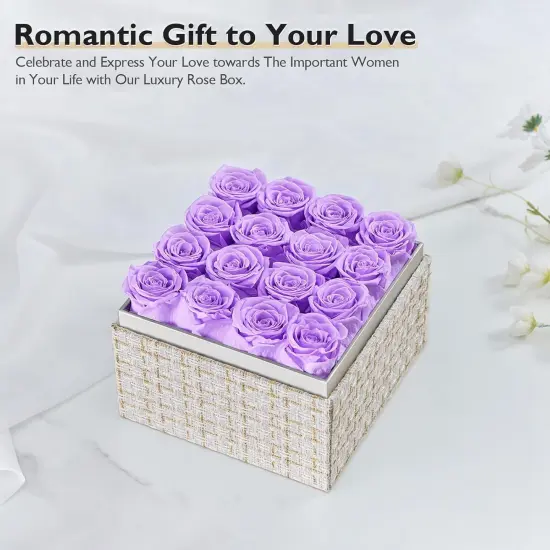 Preserved Roses Real 16 Light Purple Roses {3}