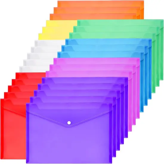 30pcs Plastic Envelopes- 8 Assorted Color (30) {1}