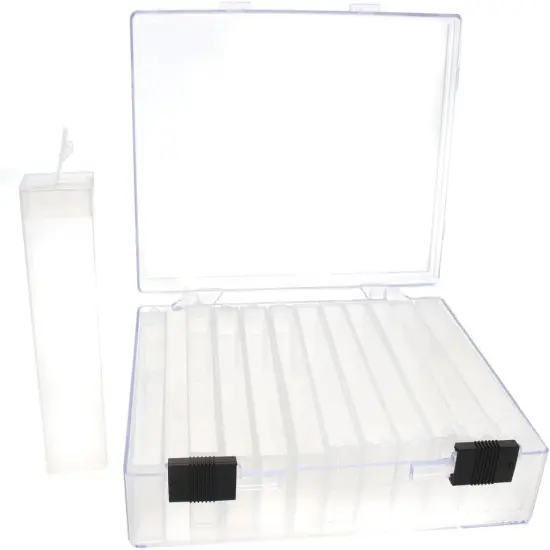 The Beadsmith Personality Case - Clear Storage Organizing System 6.25 x 4 x 1.4 inches - Includes 12 flip top Boxes 1 x 3.75 inches each, for organizing and storage {1}