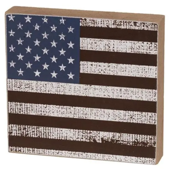 3/Set Patriotic Wood Blocks Americana Decor for Shelf or Tabletop {4}