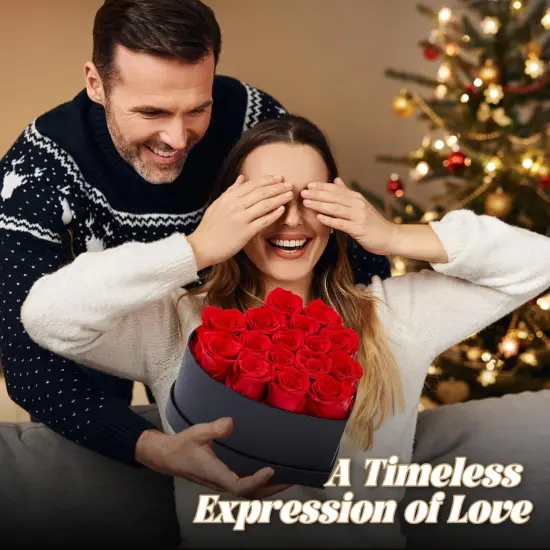 16 Preserved Roses in Heart-Shaped Box {4}