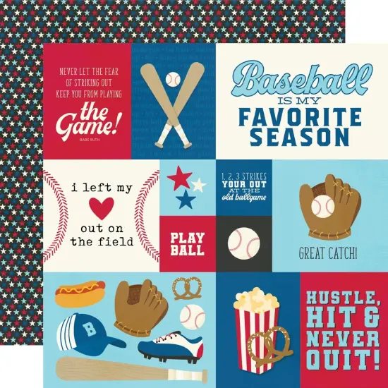Simple Stories Baseball Double-Sided Cardstock 12"X12" {2}