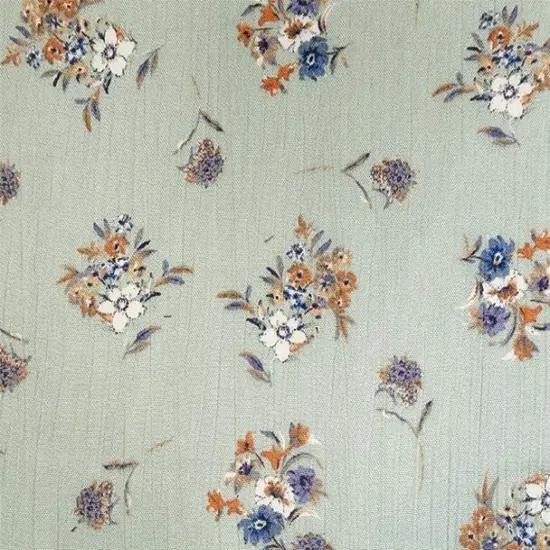 1 Yard Sky Rayon Crinkle Fabric Lightweight 50/52 Inch Width {2}