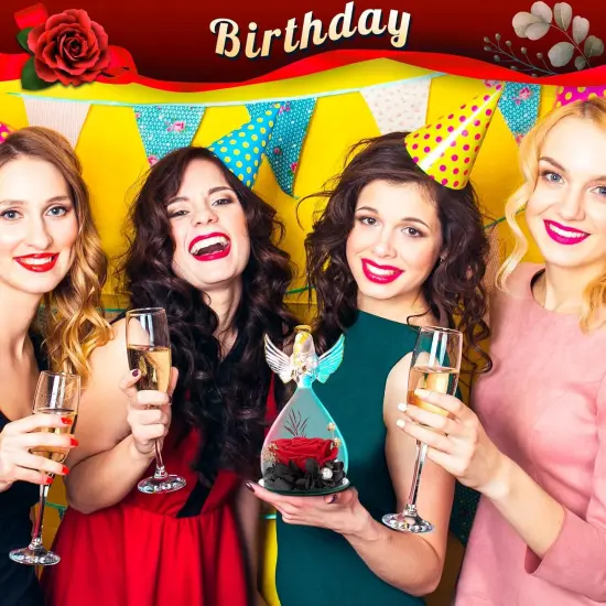 Glass Angel Figurines with Forever Rose {4}