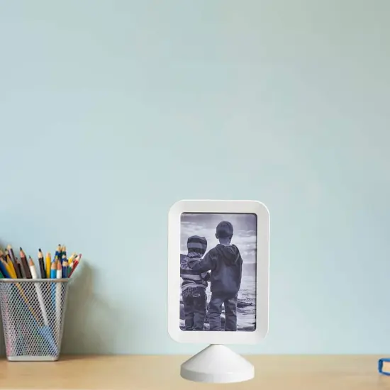 4x6 White Double-Sided Photo Frame &ndash; Freestanding Picture or Menu Holder, Display Two Images, No Back Panel &ndash; Ideal for Desk, Restaurant Menus, or Reception Signs {5}