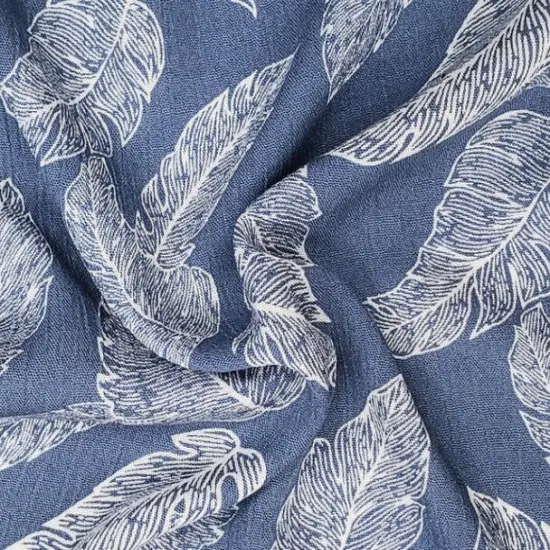 1 Yard Rayon Crinkle Fabric Cut for Fashion Apparel, Dresses & Lightweight Projects 50/52" Wide Denim Ivory {4}