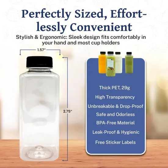 42Pcs 16Oz Plastic Juice Bottles with Caps {2}
