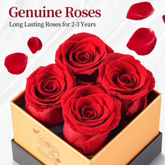 4 Piece Preserved Roses Gift {2}