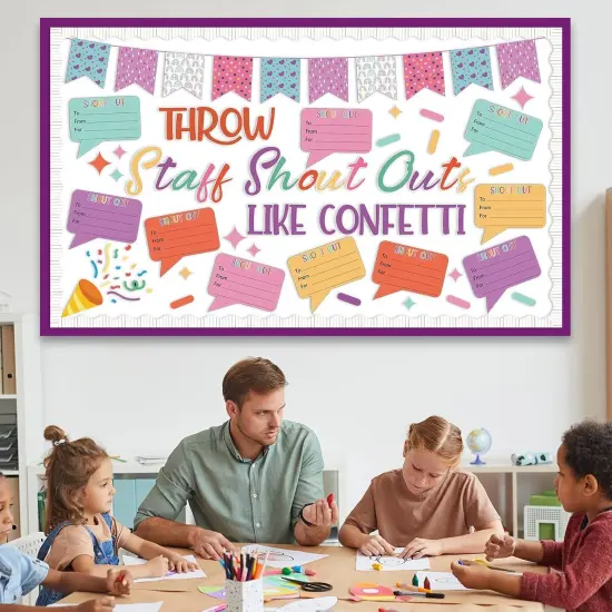 Staff Shout Out Like Confetti Bulletin Board Set Decorations {5}