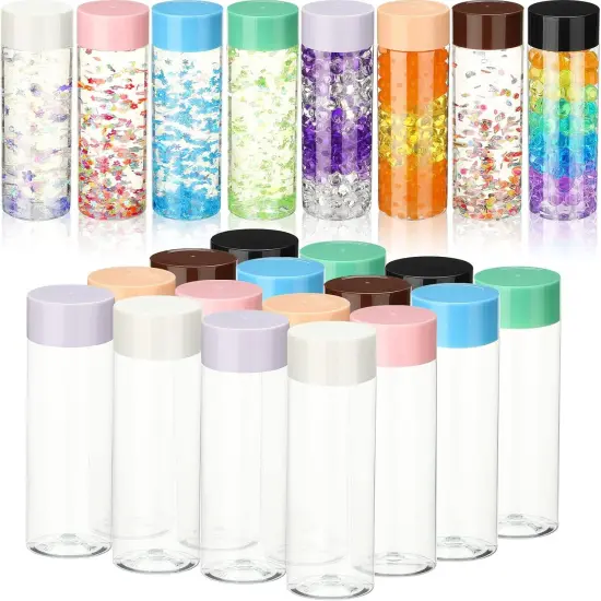 16 Pcs Empty Plastic Sensory Bottles with Lids(Multi Colors,13.5 oz) {1}