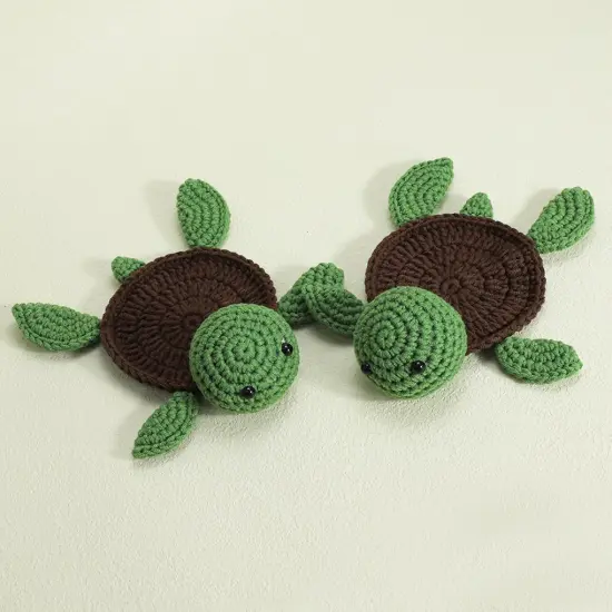 Handmade Crochet Coasters - Turtle-4 PCS {4}