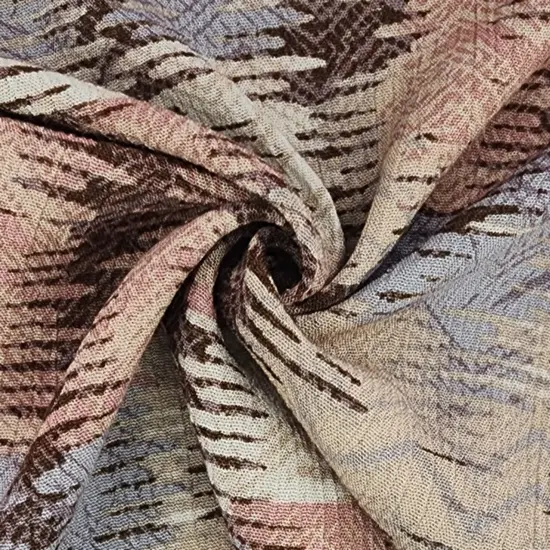 1 Yard 50/52" Wide Lightweight Woven Rustic Brown Rayon Crinkle Fabric {4}